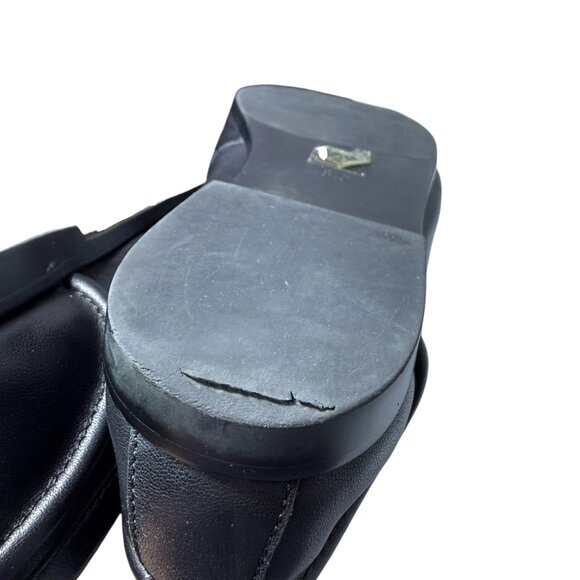 Jeffrey Campbell Black Leather Loafers โ Size 8.5 โ Gold Horsebit Detail - Picture 9 of 9